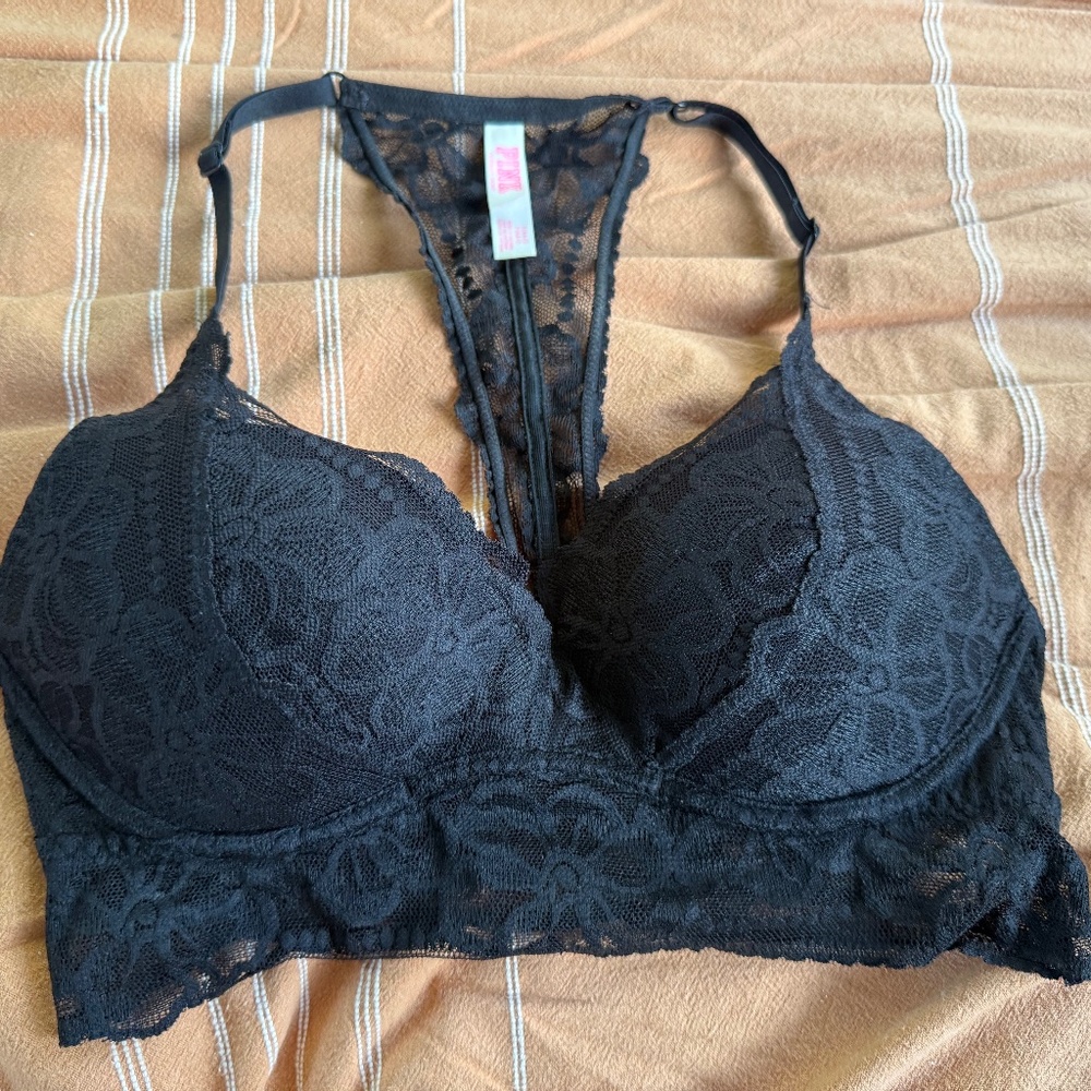 PINK Victoria Secret Pushup Bralette Small Black